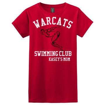 Warcats Swimming Club Misses Relaxed Fit Gildan Heavy Cotton Tee