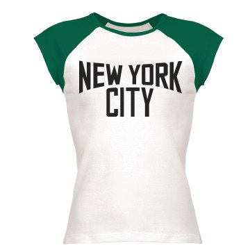 New York City Junior Fit Bella 1x1 Rib Ringer Tee