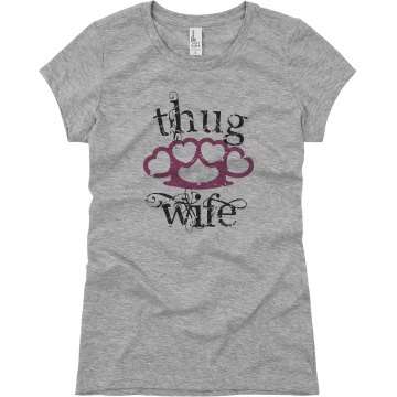 Thug Wife Distressed Junior Fit Basic Bella Favorite Tee