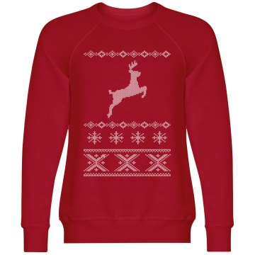 Christmas Deer Sweater Unisex Canvas Triblend Crew