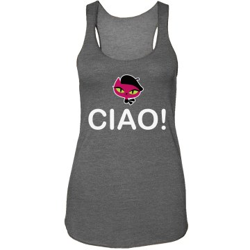 Ciao Italy Vacation Junior Fit Bella Sheer Longer Length Rib Strap Tank Top