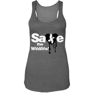 Save the Wildlife Junior Fit Bella Sheer Longer Length Rib Strap Tank Top