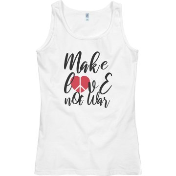 Make Love Not War Junior Fit Bella Sheer Longer Length Rib Tank Top