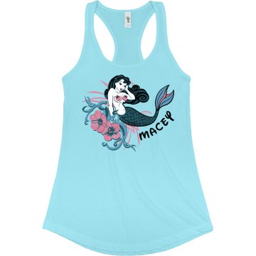 Mermaid Girl Junior Fit Bella Sheer Longer Length Rib Racerback Tank Top