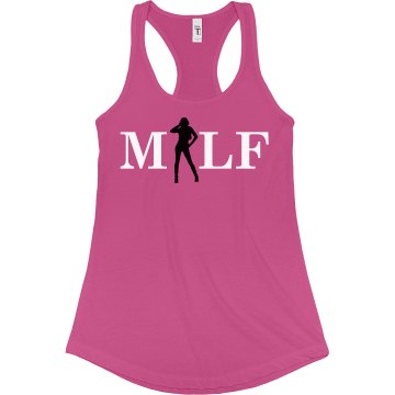 MILF Sexy Lady Junior Fit Bella Sheer Longer Length Rib Racerback Tank Top