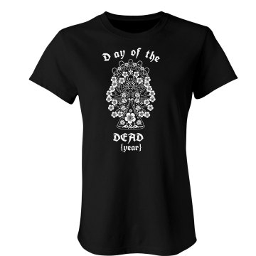 Day of the Dead T-Shirt Junior Fit Bella Sheer Longer Length Rib Tee