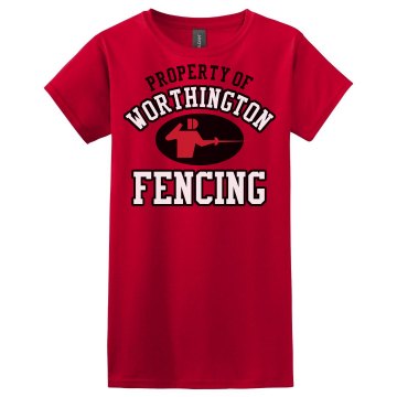 Worthington Fencing Misses Relaxed Fit Gildan Ultra Cotton Tee