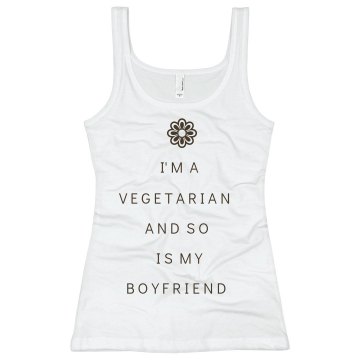I'm a Vegetarian.. Junior Fit Bella Sheer Longer Length Rib Tank Top