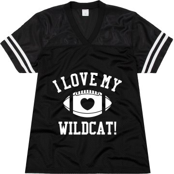 I Love My Wildcat w/ Back Junior Fit Augusta Replica Football Jersey