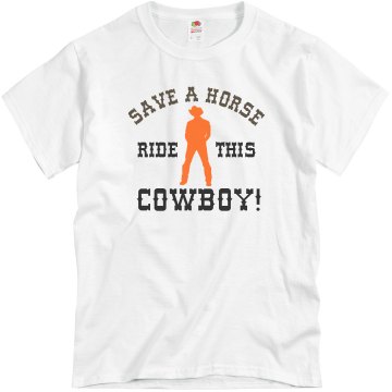 Save Horse Ride Cowboy Unisex Basic Gildan Heavy Cotton Crew Neck Tee