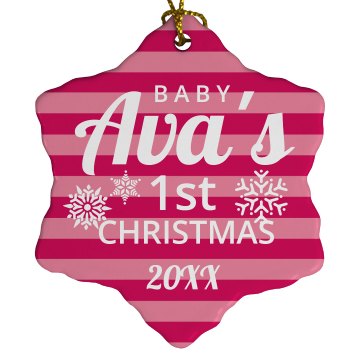Baby's First Christmas Porcelain Snowflake Ornament