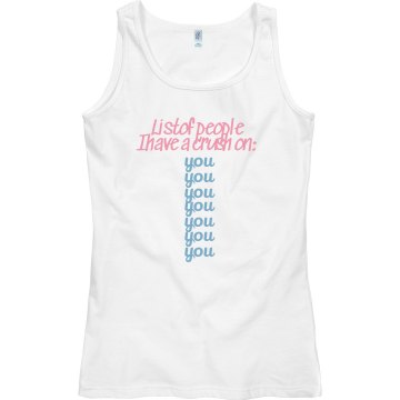 I Have a Crush on You Misses Bella Flowy Lightweight Raglan Tee