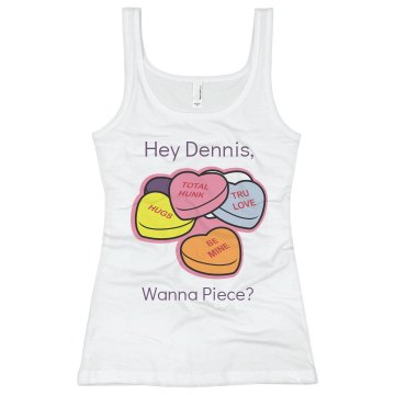 Dennis's Valentine Candy Bella White Basic Junior Fit Camisole