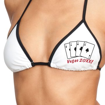 Lucky Hand in Vegas American Apparel Nylon Tricot Triangle Bikini Swimsuit Top