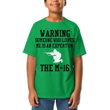 Be Warned Military w/Back Youth Gildan Ultra Cotton Crew Neck Tee