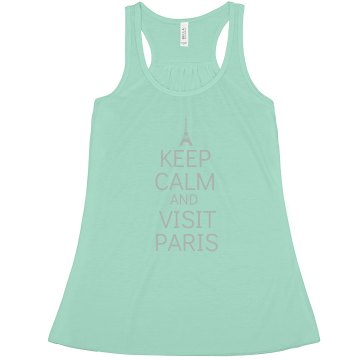 Keep Calm Visit Paris Misses Bella Flowy Lightweight Tank