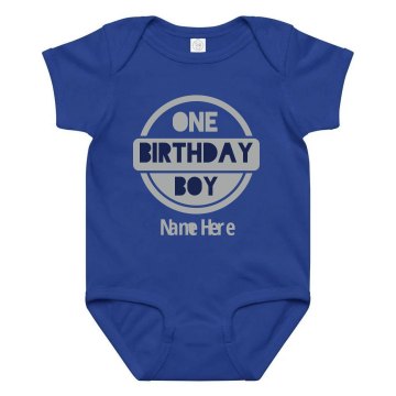 Liam's 1st Birthday Infant Rabbit Skins Lap Shoulder Creeper