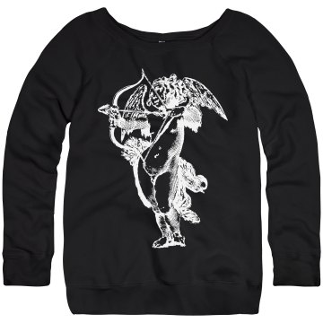 Vintage Cupid Junior Fit Bella Triblend Slouchy Wideneck Sweatshirt