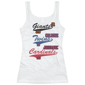 DeLeon Baseball Mom Junior Fit Basic Bella 2x1 Rib Tank Top