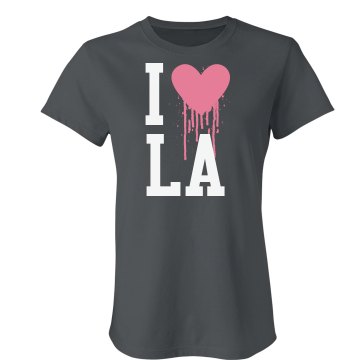 I Heart LA Junior Fit Bella Crewneck Jersey Tee
