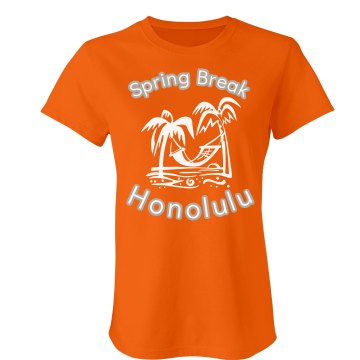 Spring Break Honolulu Junior Fit Bella Crewneck Jersey Tee