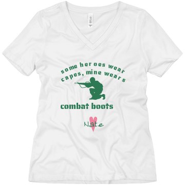 Some Heroes... Misses Relaxed Fit Anvil V-Neck Tee