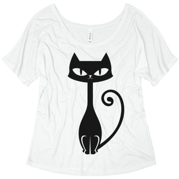 Cat Lover Tee Misses Bella Flowy V-Neck Half-Sleeve Tee