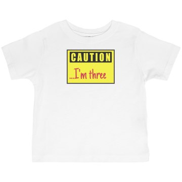 Caution Kid's Birthday Toddler Basic Gildan Ultra Cotton Crew Neck Tee