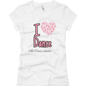I Heart Dance Tee Junior Fit Basic Bella Favorite Tee