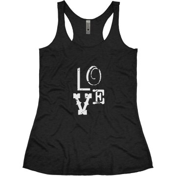 L O V E Tank Junior Fit Bella Triblend Racerback Tank