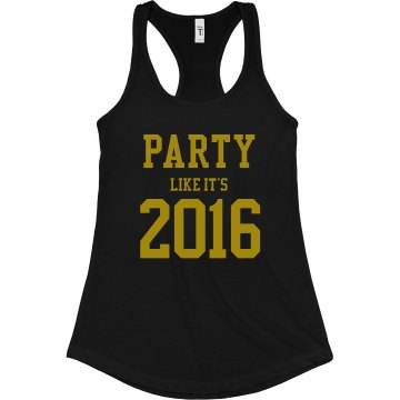 Party Like It's... Junior Fit Bella Sheer Longer Length Rib Racerback Tank Top