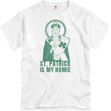 St. Patrick Is My Homie Unisex Basic Gildan Heavy Cotton Crew Neck Tee