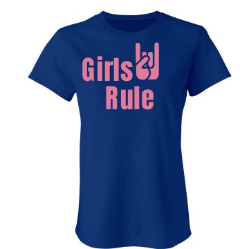 Girls Rule Junior Fit Bella Crewneck Jersey Tee