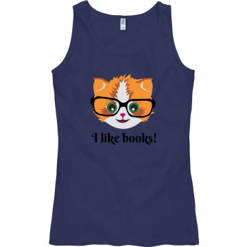 I Like Books Junior Fit Bella Sheer Longer Length Rib Tank Top