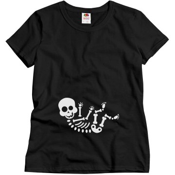 Baby Skeleton Misses Relaxed Fit Gildan Heavy Cotton Tee