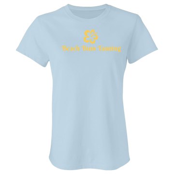 Tanning Salon Biz Tee Junior Fit Bella Double V Sheer Jersey Tee