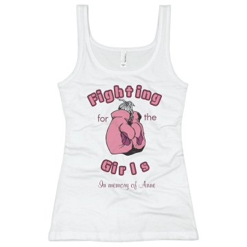 Fighting Breast Cancer Junior Fit Basic Bella 2x1 Rib Tank Top