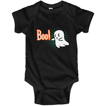 Boo Onesie Infant Rabbit Skins Lap Shoulder Creeper