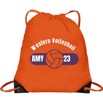 Western Volleyball Bag Port & Company Drawstring Cinch Bag