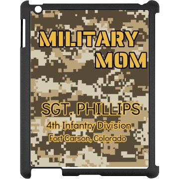 Army Mom Camo Case Black iPad Snap-on Case
