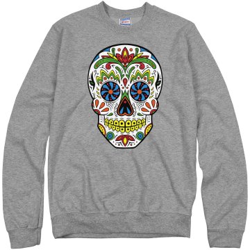Sugar Skull Sweatshirt Unisex Hanes Crew Neck Sweatshirt