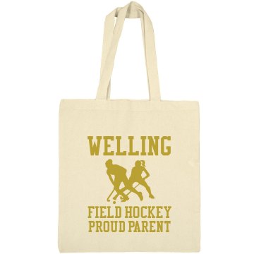 Proud Field Hockey Parent Port Authority Color Canvas Tote