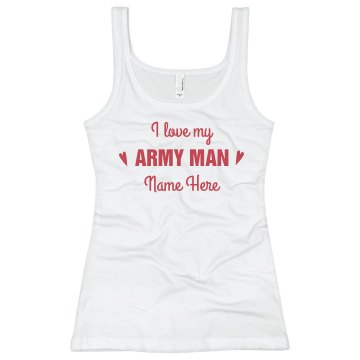 I Love My Army Man Junior Fit Basic Bella 2x1 Rib Tank Top