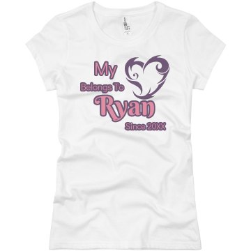 My Heart Belongs To Ryan Junior Fit Basic Bella Favorite Tee