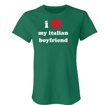 I Love My Boyfriend Junior Fit Bella Crewneck Jersey Tee