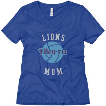 Volleyball Mom Rhinestone Misses Relaxed Fit Anvil V-Neck Tee