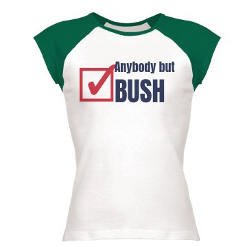 Anybody But Bush Junior Fit Bella 1x1 Rib Cap Sleeve Raglan Tee