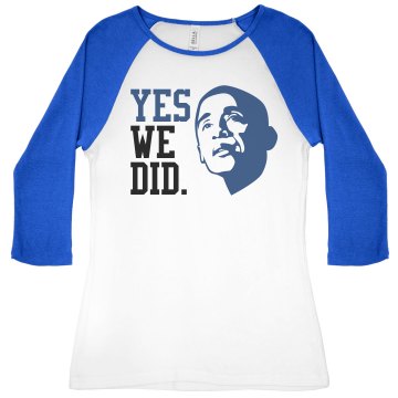 Yes We Did Junior Fit Bella 1x1 Rib 3/4 Sleeve Raglan Tee
