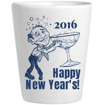 Happy New Year's Shot Ceramic Shotglass