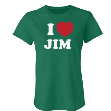 I Love Jim Junior Fit Bella Crewneck Jersey Tee